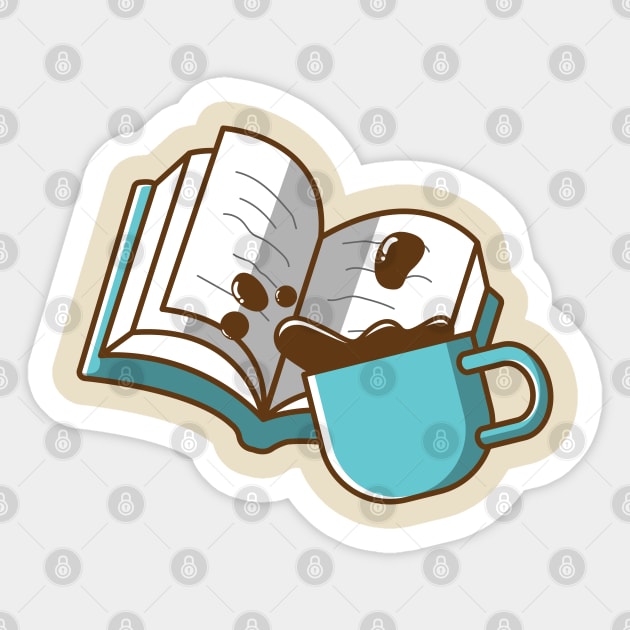 a book and a cup of coffee Sticker by fflat hds